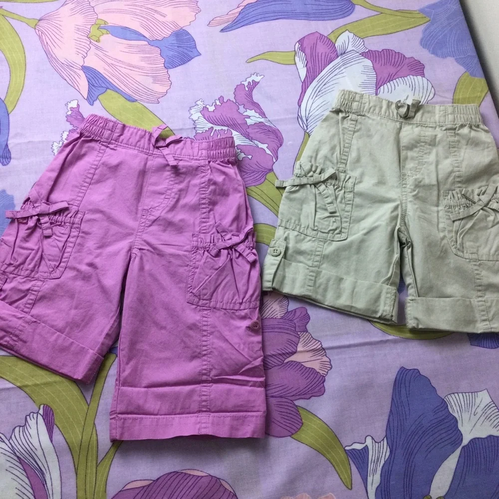 Like New Oshkosh baby 2 Pc Capri turn into shorts Purple & Tan